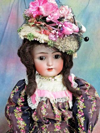 Antique German Bisque Doll Heinrich Handwrech S&h Victorian Dress Stamped Body