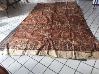 Large Vintage Polynesian Tapa Cloth 80 " X 154 "