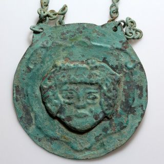 Very Rare Medieval Bronze Or Copper Necklace Medallion Ca 1500 - 1600 Ad
