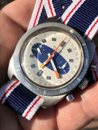 1970s Bulova 666ft Vintage Chronograph Mens Watch Valjoux 7733 38mm Swiss