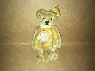 Vintage Steiff Teddy Bear 3 3/4 " W/ Tag & Button
