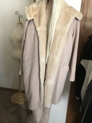 Vintage Blonde Mink Fur lining Stroller Coat 42 Tan Coat 6