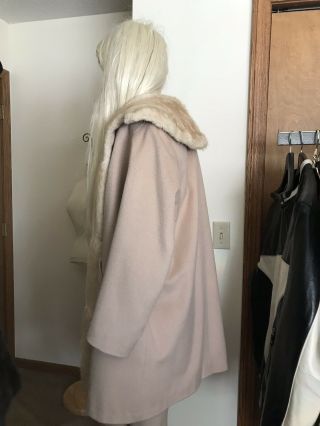 Vintage Blonde Mink Fur lining Stroller Coat 42 Tan Coat 7