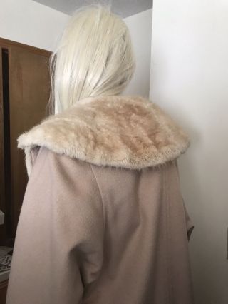 Vintage Blonde Mink Fur lining Stroller Coat 42 Tan Coat 8