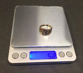 Vintage 10k Gold FLT Masonic Odd Fellows Ostby Barton OB Ring,  5.  2 grams,  sz 10 7