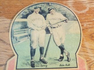 Rare 1930 Baseball Sporting News Babe Ruth Lou Gehrig Vintage Store Display Sign 2