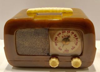 Green Fada 711 " Dip Top " Catalin Bakelite 1946 Vintage Vacuum Tube Radio -