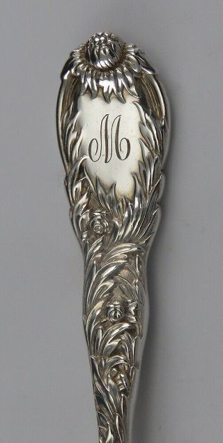 Rare Pair Tiffany & Co Sterling Silver Chrysanthemum Pate Knives M Mono (2/6) 2