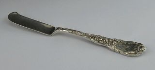 Rare Pair Tiffany & Co Sterling Silver Chrysanthemum Pate Knives M Mono (2/6) 4
