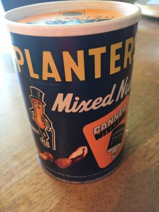 Vintage 1970 Mr.  Peanut Planters Mixed Nuts Canned Wizzer Toy Top