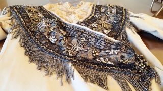STUNNING & RARE V.  ORNATE NOUVEAU BEADED EDWARDIAN RECEPTION GOWN - WOW 6