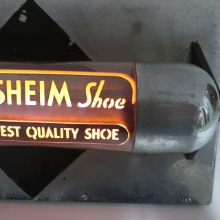 RARE Florsheim Shoes Vacuum Tube Lighted Display Store Sign Neon Bubbler Vintage 5