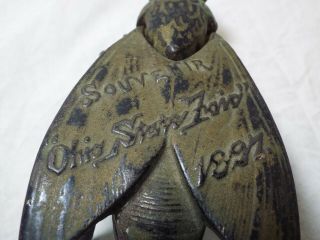 RARE Old 1897 SIMPSON IRON Cast Iron OHIO STATE FAIR Fly Souvenir MATCH HOLDER 7