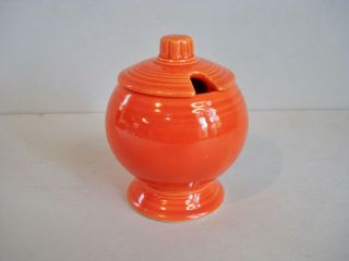 Vintage Homer Laughlin Fiesta Red Mustard Jar & Lid