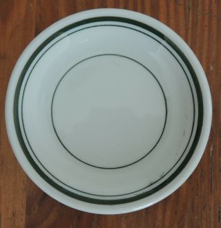 Vintage 3 1/2 " Jackson Vitrified China Butter Pat Green Stripe Restaurant Ware