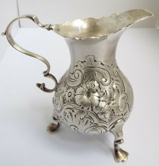 Lovely Early Dated English Antique 1749 Georgian Solid Sterling Silver Cream Jug