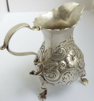 LOVELY EARLY DATED ENGLISH ANTIQUE 1749 GEORGIAN SOLID STERLING SILVER CREAM JUG 2
