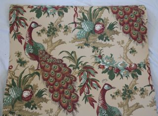 Vintage Chinoiserie Wallpaper Of Peacocks And Florals