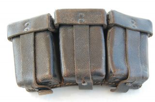 Ww2 German 98k Leather Ammo Pouch Dated 1942