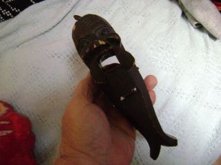 Vintage Nut Cracker Hand Carved Wood Gnome/troll Black Forest Folk Art
