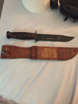 Usmc Kabar Ww2 Vintage Fighting Knife Ka - Bar