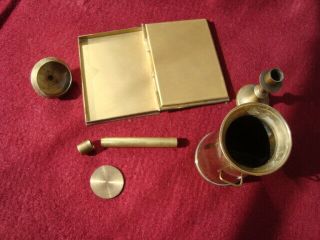 5 OLD BRASS/METAL MAGICIANS PROPS VINTAGE MAGIC TRICKS - INC 1936 TRICK PENNY 2