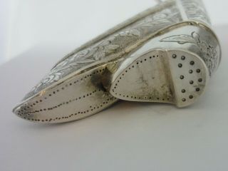 Antique Chinese Hallmarked Solid Silver Boot/Shoe Detail/Quality 5