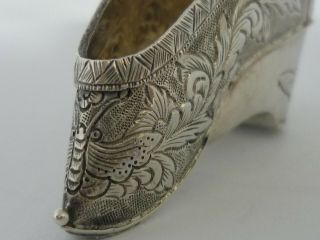 Antique Chinese Hallmarked Solid Silver Boot/Shoe Detail/Quality 8
