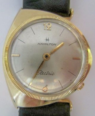 Vintage Hamilton Savitar Electric Wrist Watch 1960s 14k Gold