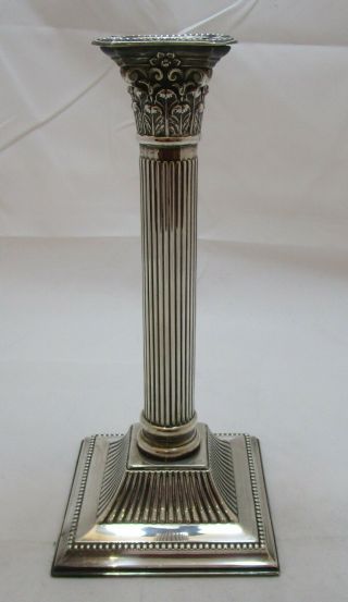 Good Antique George V Sterling Silver Candlestick,  1922,  780 Grams,  10 Inch