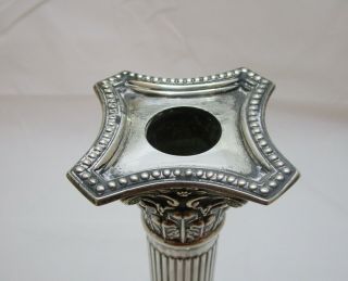 Good Antique George V sterling silver candlestick,  1922,  780 grams,  10 inch 2