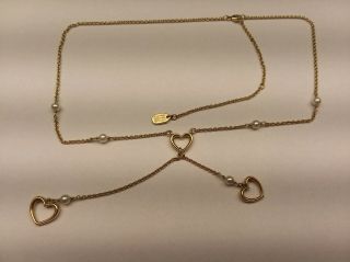 James Avery,  20 " Hearts & Pearls Necklace 14k Gold,  Retired,  Rare (19002220)