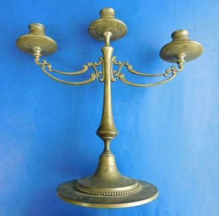 Vintage Cast Metal 3 Candle Holder Candelabra 1900s