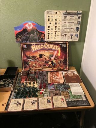 Vintage Heroquest 1990 Board Game Complete Milton Bradley Hero Quest D&d