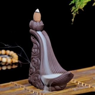 Handmade Ceramic Lotus Backflow Incense Burner Incense Stick Holder