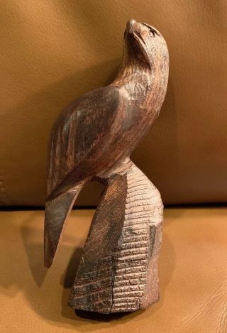 Hand carved Iron Wood EAGLE Bird Sculpture VINTAGE MEXICO PRIMITIVE ART FIGURINE 3