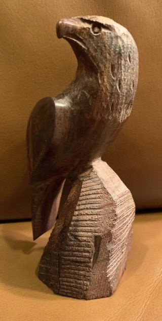 Hand carved Iron Wood EAGLE Bird Sculpture VINTAGE MEXICO PRIMITIVE ART FIGURINE 5