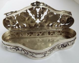 Stunning Large English Antique 1911 Art Nouveau Sterling Silver Pot Pourri Box