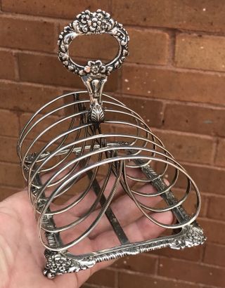 A Heavy “329.  8 Grams” Early Antique Geo Iv Solid Silver Toast Rack,  Sheff 1825.