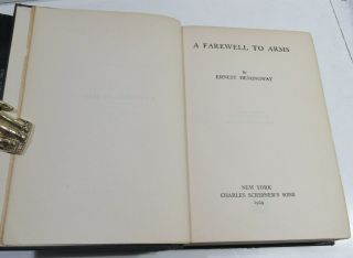 1929/FAREWELL TO ARMS/ERNEST HEMINGWAY/RARE 1st Ed - 1st Issue - 1st STATE DUSTJACKT 3