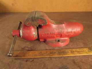 Wilton tool Corp No.  4 red Vise 840 vintage Knife blade making blacksmith 4 inch 3