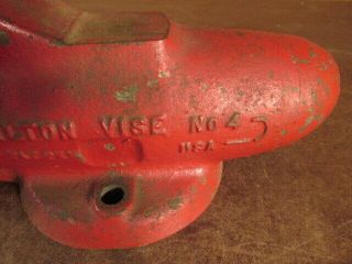 Wilton tool Corp No.  4 red Vise 840 vintage Knife blade making blacksmith 4 inch 4