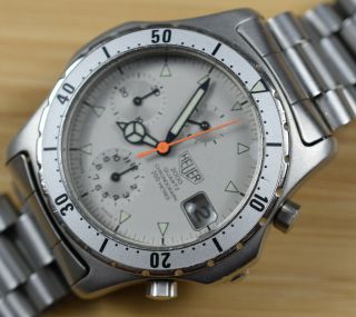 Vintage HEUER 2000 Chronograph Quartz Men ' s Watch Stainless NEEDS SERVICE 3