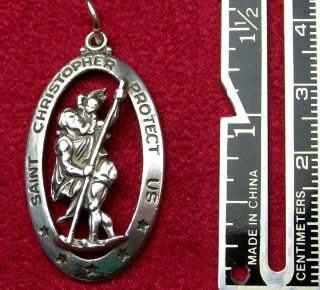 Rare Vintage Wwii Anson Sterling St Christopher Battlefield Protection Medal