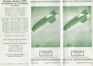1936 Hindenburg Zeppelin Air Ship Flight Schedule 291
