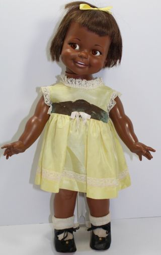 Vintage Ideal 1967 Giggles Flirty Eyes Africian American Doll Gg - 18