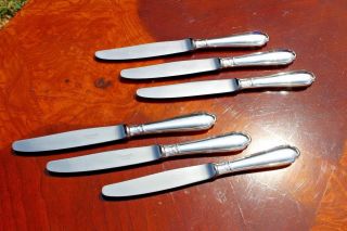 Christofle Pompadour Silver Plated Dessert Knives Set Of Six