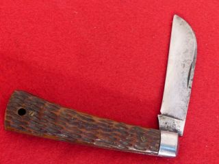Vintage 1920 - 26 Miller Bros Bone Hawkbill 4.  75 " Closed Size Knife