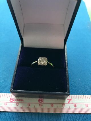 Vintage Jewellery 18 Ct Gold And Diamond Ring Size P Boxed
