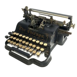 Chicago No.  1 Typewriter Schreibmaschine Antique Máquina De Escrever 打字机 Vtg